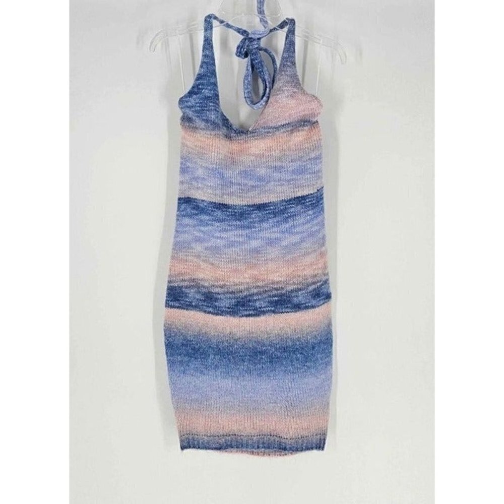 New Morning Mist Y2K Halter Bodycon Sleeveless Slim Fit Tank Mini Dress Sz 6